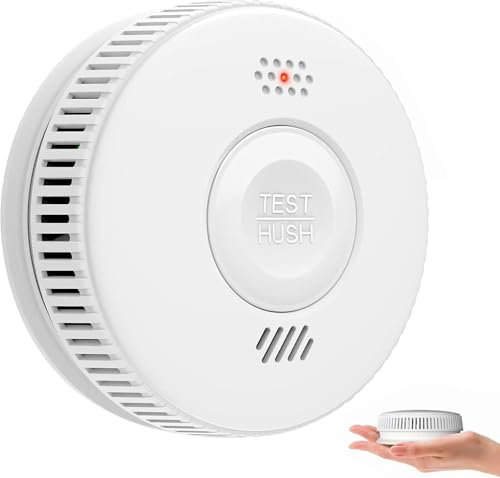 RISOON Détecteur de fumée Autonome, Détecteur de Fumée avec Capteur Photoélectrique, Détecteur d'incendie Conformi à EN14604, Alarme de 85 DB,3 Ans Batterie