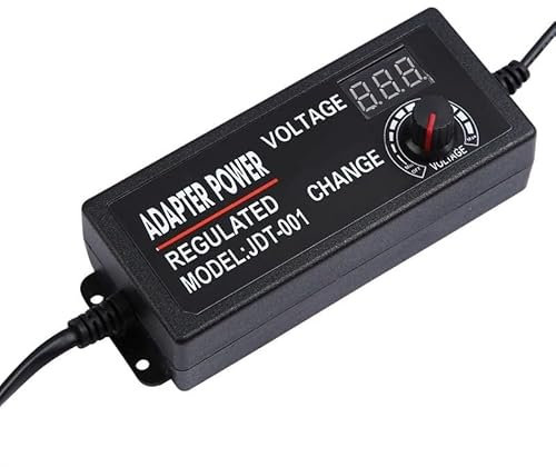 CWHHTVBI Alimentation réglable AC DC 3V 5V 9V 12V 24V, écran d'affichage, Alimentation Universelle 5 12 V Volt DC-DC 220V à 12V 24V 5V Smps(3V - 24V 3A,US Plug)
