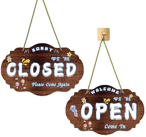 Letreros comerciales abiertos y cerrados, letreros de madera laterales abiertos con cuerda para cafetería,letrero de entrada abierto,letrero de puerta abierta