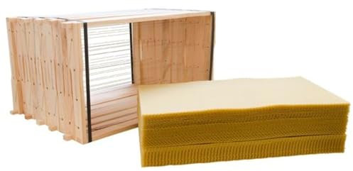 Kombi 30 Zander Rähmchen mit Hoff.-Seiten 477 x 220 mm + 2,5 kg Mittelwände aus Bienenwachs im Zandermaß