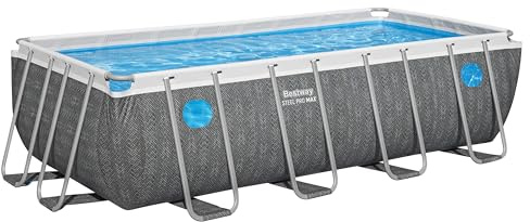 Bestway Steel Pro MAX Solo Pool ohne Zubehör 488 x 244 x 122 cm, grau, eckig
