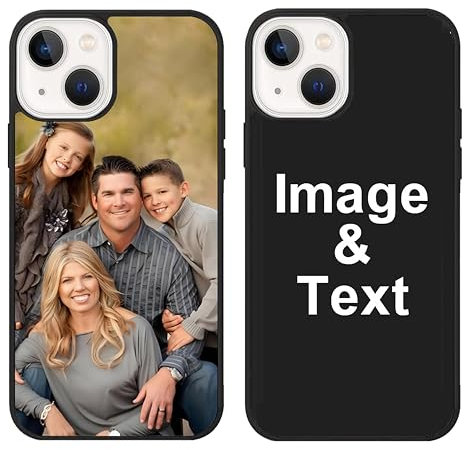 AILIECE Personalized Custom Photo Phone Case for iPhone 16/15/11/12/13/14 Pro Max/Mini,Anti-Scratch Custom Photo/Text Phone Case for Birthday Friends Gift (F)