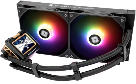 Thermalright FW280 ARGB Nero - 280 mm AIO CPU, schermo LCD IPS con risoluzione 320 x 240, per AM4 / AM5 / Intel LGA1700/1851, schermo LCD con assorbimento magnetico per immagini
