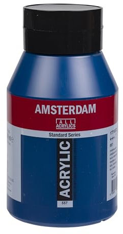 Amsterdam Standard Series Acrylic Jar 1000 ml - Bleu verdâtre 557 - Peinture à l'eau résistante à la lumière - Finition satinée à viscosité moyenne