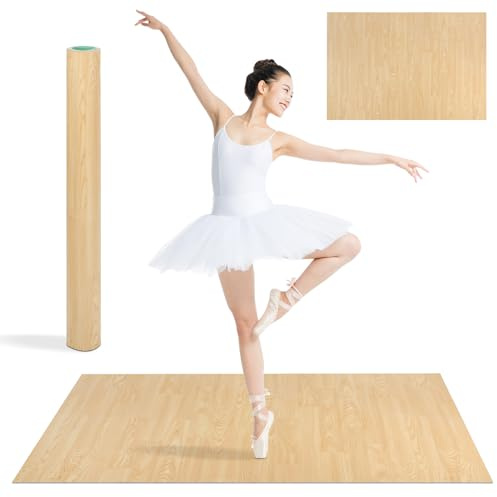 3x4ft & 4x6ft Portable Dance Floor Mat, 5mm Thick PVC Dance Floor for Ballet, Jazz , Pop and other Dance Forms , Non-Slip & Shock-Absorbing Practice Floor for Home, Studio,Outdoor Party, Dance School