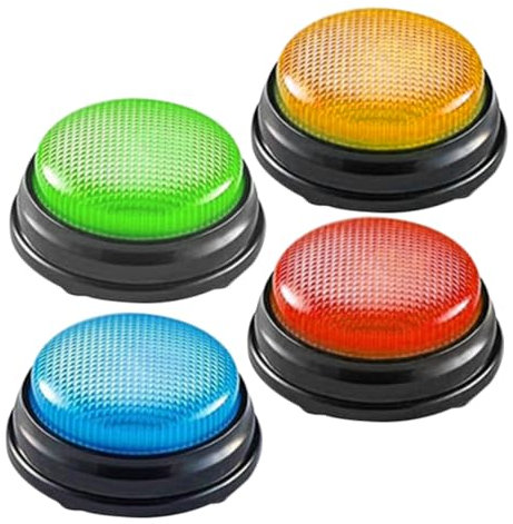 Generisch 4 Stück Anrufbeantworter Handklingel Klingelton Antworttaste Musikalische Glocken Für Summer Für Spiele Ton Antworttaste Antwort Summer Taste Trivia Spiele Buzzer