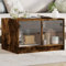 UJCHVHN Mesa de centro con puertas de cristal de roble ahumado 68 x 50 x 42 cm. Mesas de centro