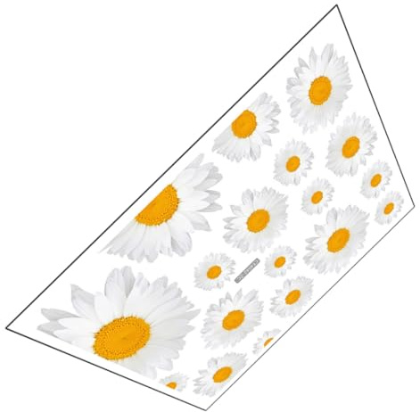 Blumen Wandsticker Selbstklebend Pvc 1 Bogen für Wohnzimmer | Zartes Gänseblümchen Design, Geeignet für Schlafzimmerwand, Leicht zu Dekorieren