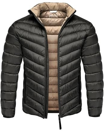 Amaci&Sons Herren gefütterte Steppjacke Outdoor Basic Übergangsjacke 9117