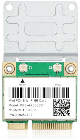 DERAPID Carte WiFi 6E Mini PCIe, 5400 Mbps, Bluetooth 5.3, Gaming