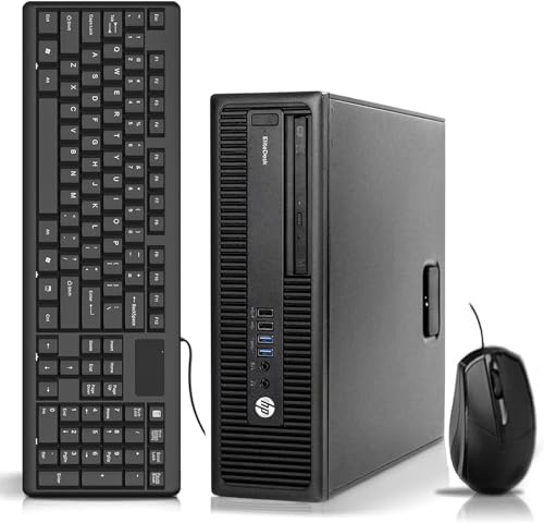HP EliteDesk 800 G2 SFF Desktop PC, Intel Core i5-6600, 8 GB RAM, 500 GB HDD, tastiera US QWERTY WiFi, Bluetooth, Windows 11 Pro (ricondizionato)