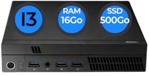 Mini PC Desktop Rinnovato Intel Core 8a Generazione | 16 GB RAM | SSD 500 GB | Windows 11 Pro | Formato Micro/Tiny/USFF | + Tastiera & Mouse (Unità Centrale, I3-8° gen)