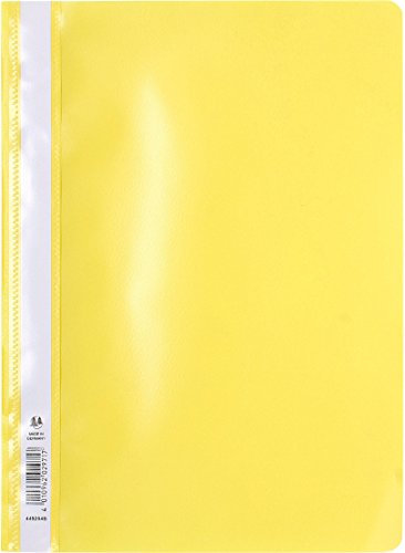 Exacompta 449204B 25er Pack Plastik-Schnellhefter. Aus PP-Folie für DIN A4 kaufmännische Heftung gelb mit Beschriftungsstreifen Hefter Ideal für Büro und Schule