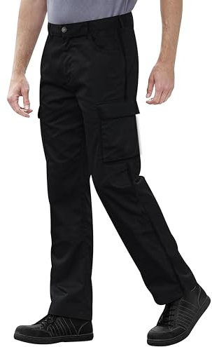 Australian Bikers Gear ABG - Motorrad Jeans/Cargo Hose - mit DuPontTM KEVLARARAMID FIBRE Abnehmbare Rüstung, Schwarz, 50R/L32 (40R)
