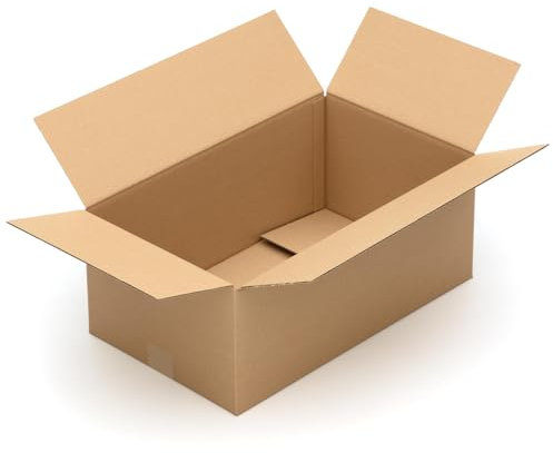 KK Verpackungen Versandkartons 500 x 300 x 200 mm Braun 1-wellig (Außenmaß 505 x 305 x 210 mm) | 75 Stück, Faltkartons Kartons geeignet für Versand als DHL Paket DPD Hermes GLS Paketklasse M (KK33)