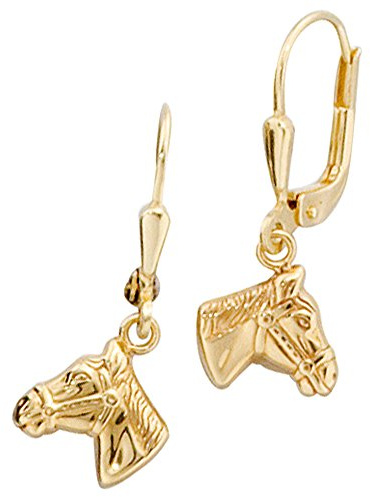 Jobo Kinder-Ohrhänger Pferd aus 8 Karat 333 Gold