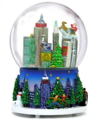 13,3 cm Musical New York City Weihnachten Snow Globe und Rockefeller Center Skyline NYC Snow Globes