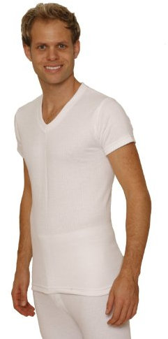 Octave Mens Thermal Underwear Short Sleeve 'V'-Neck T-Shirt/Vest/Top (UK, Alpha, XL, Regular, Regular, White, 3 Pack)