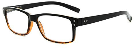Eyekepper Spring Hinges Vintage Reading Glasses Men Readers Black-Yellow Torotoise Frame