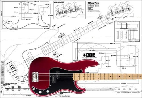 Plan der Precision Bass 4 String – Full-Scale Print