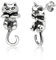 Withlovesilver Argent sterling 925 Pour femme Lovely 2 pièces 3d mignon Kitty Cat Boucles d'oreille à tige