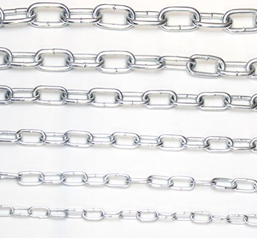Ali's DIY Strong BZP Bright Zinc Plated Heavy Duty Steel Chain 6MM - 1 Metre Custom Cut Length