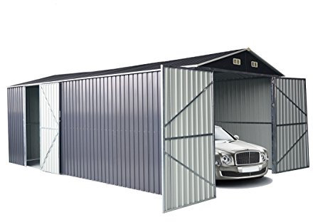 Box Haus Häuschen Abstellraum Schuppen Garage Auto Garten verzinkt anthrazit Größe cm 500 x 300 x 232H