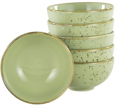 CreaTable 11,5 cm, Green, 22081, Serie Nature Collection, 6-teiliges Geschirrset, Dipschale aus Steinzeug, spülmaschinen-und mikrowellengeeignet, Qualitätsproduktion