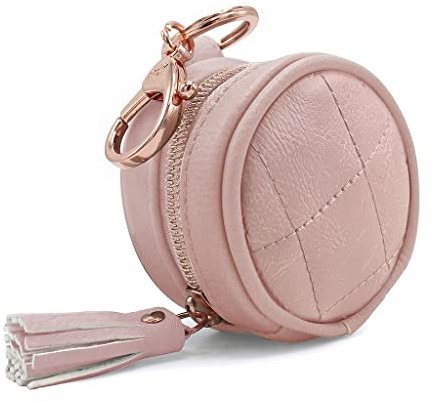 Itzy Ritzy IOMOY Pacifier Case with Clip – Pacifier Charm Pod Includes Clasp to Easily Attach to a Diaper Bag or Purse; Measures 2.5” in Diameter and Holds 2 Pacifiers, Black’