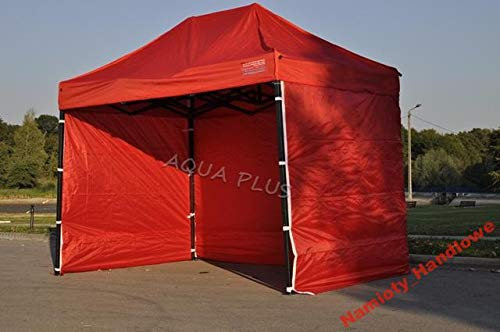 Bastionshop Marktzelt Expresszelt 2x2m Marktstand Faltzelt Messestand Pavillion Gazebo, Wasserdicht und mit UV-Schutz (Rot)