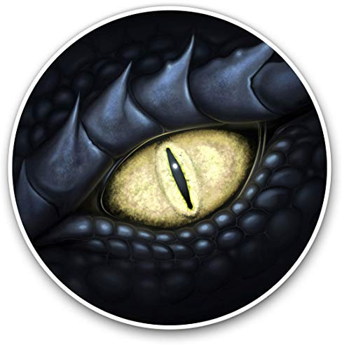 Vinyl-Aufkleber (2 Stück) 7,5cm - Black Dragon Eye Fantasy Gamer #8799