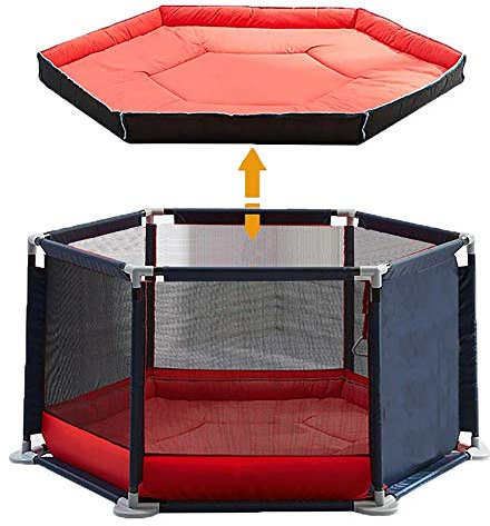 Star Ibaby Ultraleichter Laufstall aus Oxford-Gewebe mit weichem Teppich, rutschfest, Marineblau