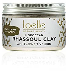 Loelle - Reine weiße Tonerde (Pulver) - Natürliches Mittel gegen Akne, ideal für sensible Haut - Organische Haarmaske bei fettigem Haar-Reinigende Gesichtsmaske - Rhassoul Tonerde aus Marokko150g