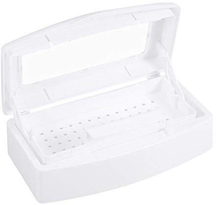 Nail Art Sterilisationsbox, Nagelwerkzeuge Sterilisationstopf Sterilisationsbox Desinfektionsbehälter Maniküre-Werkzeuge mit abnehmbarem Tablett für Salon/Heim/Friseur