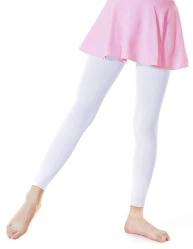 Collant sans pied pour fille - Ballet - Blanc - Taille M