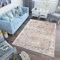 TAPISO Lazur Teppich Kurzflor Grau Rosa Blau Orange Creme Klassisch Verwischt Orientalisch Ornament Floral Wohnzimmer Schlafzimmer ÖKOTEX 300 x 400 cm