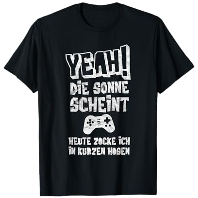 Zocker Gamer Jungs Sonne Scheint Lustiges Vatertags Geschenk T-Shirt