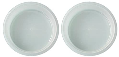 prasku 2pcs White Plastic Birds Feeding Station Bath Tray Birdseed Bowl Garden Supplies