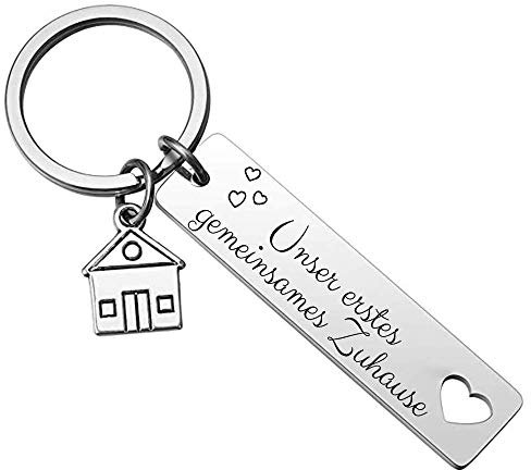 PREMIUM Schlüsselanhänger als Partner Geschenk für Frauen und Männer Unser erstes gemeinsames Zuhause - Couple Geschenke für Freund, Freundin zum Einzug