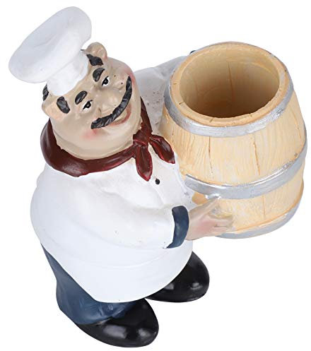 Jeanoko Adornos de resina para manualidades, estatua de chef, soporte para palillos de dientes, bonitos adornos de oficina, decoración de sala de estudio