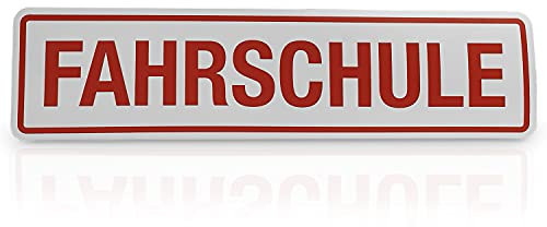 Betriebsausstattung24® Hinweisschild „Fahrschule“ | Magnetfolie retroreflektierend Größe (BxH): 36,0 x 9,0 cm | Fahrschule | Autoschild | Hinweisschild Kraftfahrzeuge | KFZ