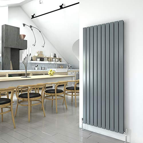 Anthracite Vertical Radiator 1600x680mm Double Flat Panel Designer Radiator Interior Design