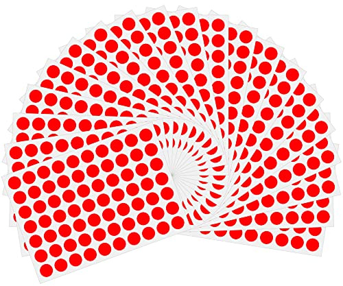Hylabelest Klebeetiketten, rund, bunt, 10 mm, 20 Blatt, insgesamt 1400 Stück, rot
