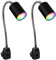 ledscom.de 2 Stück GU10 Steckdosenlampe WAIKA Schwanenhals, Schalter, schwarz inkl. Smart Home RGBW GU10 LED