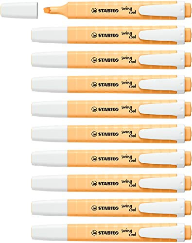STABILO swing cool Pastel - Evidenziatore - Confezione da 10 - Arancione Papaya