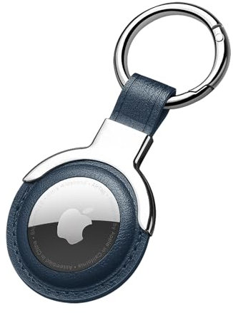 Sichy Custodia protettiva in pelle per AirTags, AirTags, porta anelli Air Tag Portachiavi Custodia protettiva Airtag Portachiavi per bagagli Collare per cani e gatti
