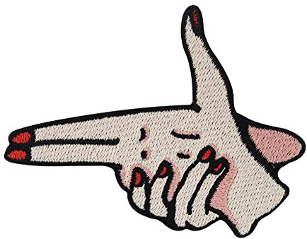 Finally Home I got a Gun Patch zum Aufbügeln | Hand Patches, Handzeichen Waffe Bügelbild, Hände Aufbügler, Finger Aufnäher, Bügelpatch