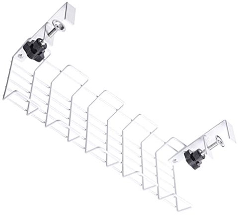 DOITOOL Under Desk Cable Management Tray Cable Storage Rack Carbon Steel Cable Organizer No- Drill Cable Basket