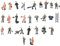 RUANI 25Pcs 1:87 Figurine Dipinte Miniature di Ferrovieri Benna E Scaletta