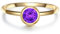 GLANZSTÜCKE MÜNCHEN Damen Ring 925/- Sterling Silber gelbvergoldet mit Amethyst lila - Edelsteinring Solitärring Gelbgold
